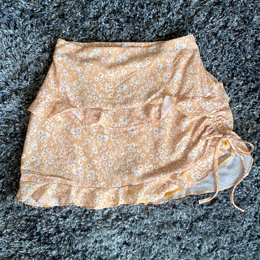 Princess Polly Yellow Floral Skirt